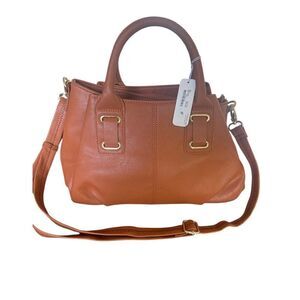 NWT Charming Charlie Faux Leather Orange Satchel Handbag